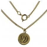 Round Fashion "D" Necklace