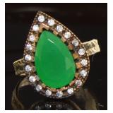 Pear Cut 2.30 ct Emerald Solitaire Ring