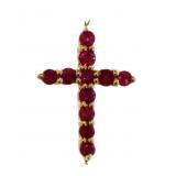 10kt Gold 1/2 ct Ruby Cross Pendant