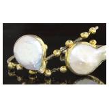 Antique Style Natural Pearl Cuff Bracelet