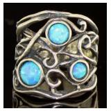 Vintage Australian Blue Opal Estate Ring