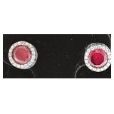 Round 4.00 ct Ruby Estate Earrings