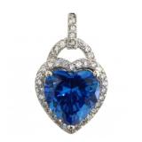 Brilliant Blue Topaz Heart Pendant