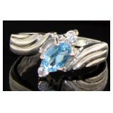 Elegant Blue Topaz Dinner Ring