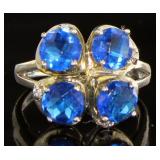 Beautiful Blue Topaz Dinner Ring