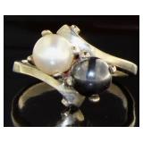 Black & White Pearl Estate Ring