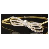 Beautiful Diamond Accent Ribbon Bracelet