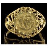 10kt Gold China Panda Ring