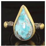 Pear Cut Turquoise Estate Ring