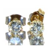 14kt Gold Brilliant 2/3 ct Diamond Stud Earrings