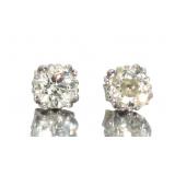 14kt Gold European Cut 3/4 ct Diamond Earrings