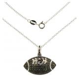 Genuine 1/2 ct Green Diamond Football Necklace