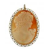 14kt Gold Antique Cameo Brooch-Pendant