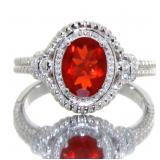 Oval Natural Ethiopian Fire Opal Ring