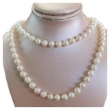 14kt Gold Natural 6 mm Pearl 32" Pearl Necklace