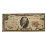 Series 1929 Philadelphia $10 National Currency