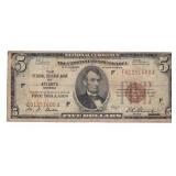 Series 1929 Atlanta $5.00 National Currency