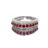 10kt Gold Natural Ruby & Diamond Anniversary Ring