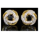 Stunning Natural Sapphire & White Topaz Earrings