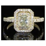 14kt Gold 1.33 ct Radiant Cut Diamond Ring