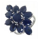 Genuine 8.45 Fancy Marquise Sapphire Dinner Ring