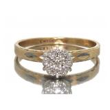 10kt Gold Diamond Cluster Estate Ring