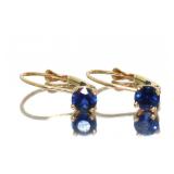 14kt Gold Sapphire Hoop Earrings