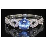 Gorgeous Tanzanite & White Topaz Designer Ring