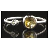 Bezel Set 3/4 ct Golden Citrine Designer Ring
