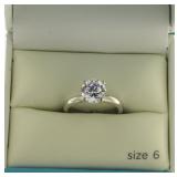 Beautiful 1.00 ct Round White Topaz Solitaire Ring