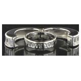 "I Love You" White Topaz Baguette Heart Ring