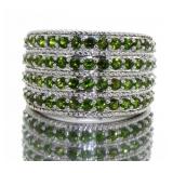 Genuine 2.00 ct Chrome Diopside Cocktail Ring