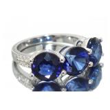 14kt Gold 8.49 ct Sapphire & Diamond Ring
