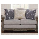 Ashley 577 Sylewood  Love Seat w/ Wood Trim