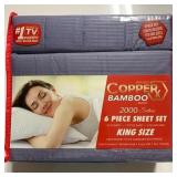 King 6pc Copper X  Bamboo Essence Sheet Set