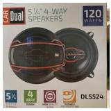 Car Dual 5 1/4 in 4 Way Speakers 120 Watt