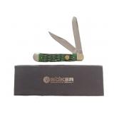 German Tree Brand Boker Green Jigged Bone Trapper