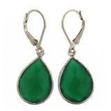 Natural 11.50 ct Green Amethyst Drop Earrings