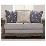 Ashley 577 Sylewood Love Seat w/ wood trim