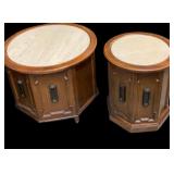 Marble Top (Sm Crack) Estate End Tables