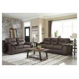 Ashley 62002 Maderla Walnut 96" Sofa & Love Seat