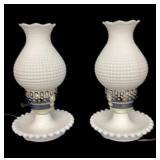 Beautiful Pair Milk-glass Lamps