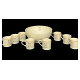 Tom & Jerry Dutch Scene Punch Bowl & Cup Set