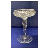 Brilliant 9" Etched Cut Crystal Candy Dish