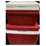 (2) Preowned Red Coleman Coolers