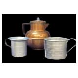 Estate Measuring Cups and Tea Pot