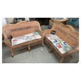 PAIR Pre-Owned Wicker Love Seats