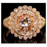 14kt Rose Gold 2.34 ct Morganite & Diamond Ring