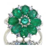 Natural 2.77 Zambian Emerald Cocktail Ring
