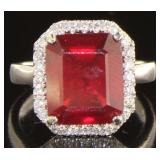 14kt Gold 8.24 ct Ruby & Diamond Ring